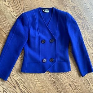 VINTAGE Salvatore Ferragamo Royal Blue Wool Skirt Suit